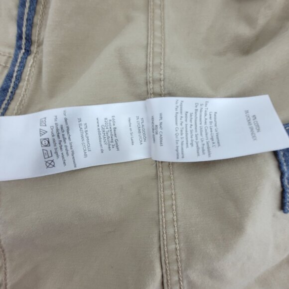 Eddie Bauer Jacket Womens 4 Khaki Legend Wash Blazer Twill Denim Utility Chore - Picture 13 of 13